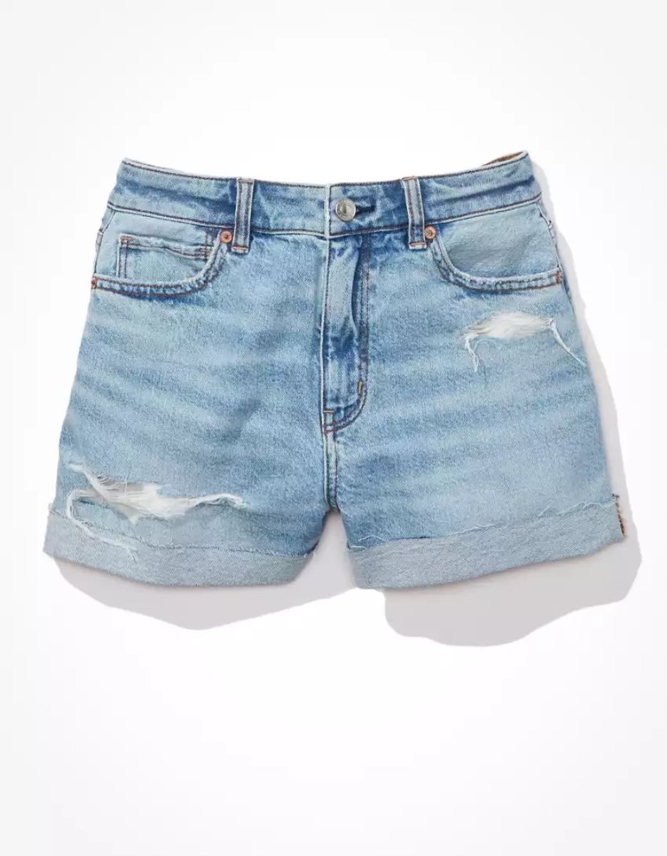 Shorts American Eagle AE Strigid Denim Mom Lavage Clair Femme | LDM-59856312